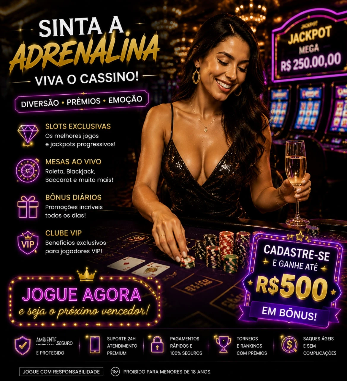 Imagem promocional do cassino online da Docinhopg mostrando jogos ao vivo
